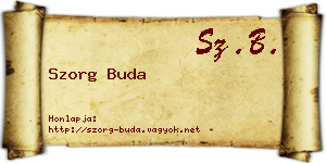 Szorg Buda névjegykártya